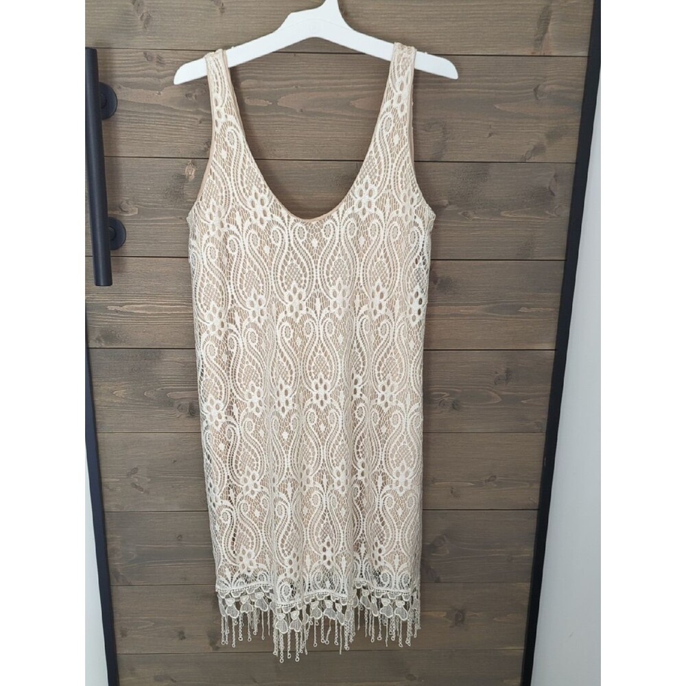Rodeo Fox Cream Lace Mini Dress Size XL